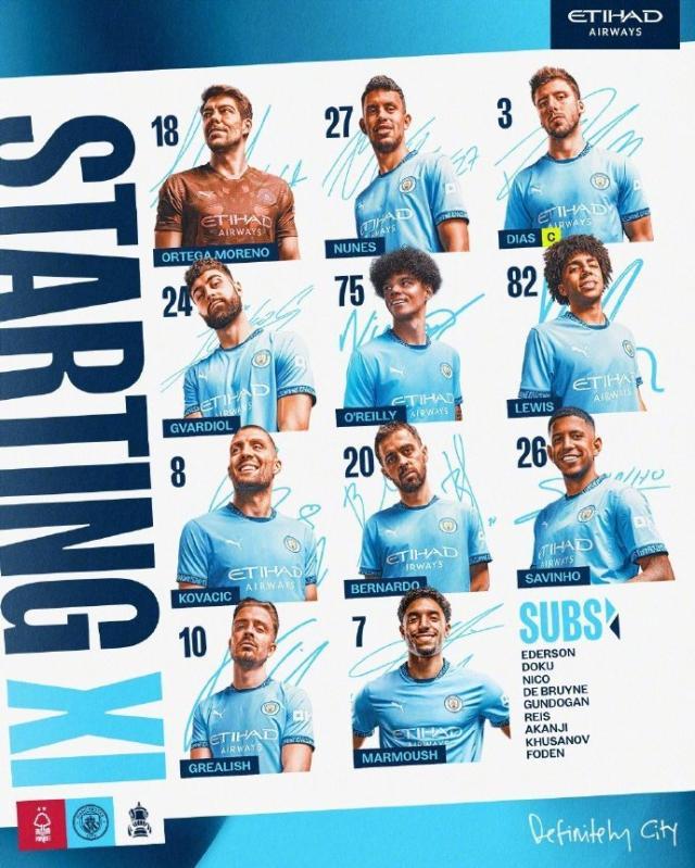 【足总杯】刘易斯格瓦迪奥尔破门！曼城2比0闯入决赛